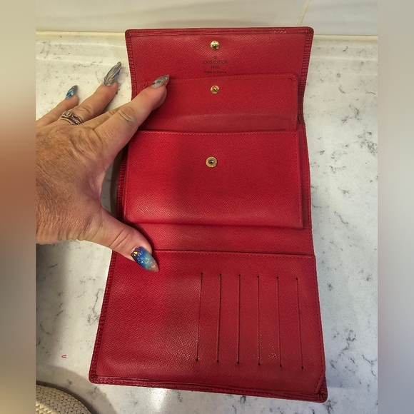 Louis Vuitton Red Epi leather Porte- Tressor Etui Papiers wallet - Picture 8 of 16